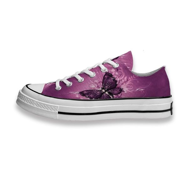 

custom printed sho purple butterfly sneakers low mens womens skateboard sport footwear diy trainers canvas casual shoe