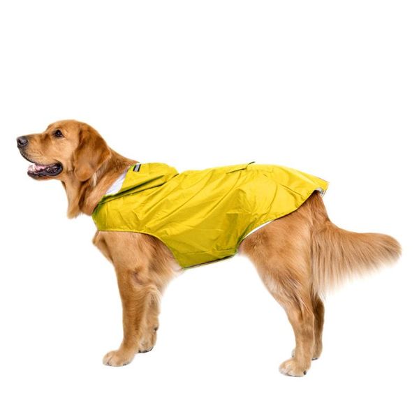 

dog apparel 5xl/6xl outdoor summer reflective raincoat pet rain coat rainwear with leash hole for medium large dogs supplies