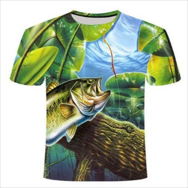 

men's t-shirts men and women 3d printed t-shirt fashion interesting fish pattern casual street top, White;black