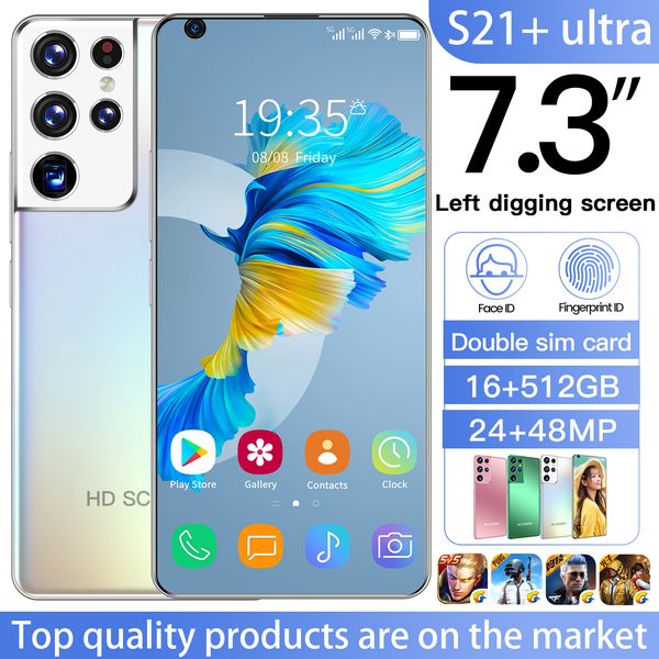 

s21+ ultra 7.3 inch smart phone ulefone 4g/5g android 10.0 16gb ram 512gb rom dual sim unlocked phone vkworld