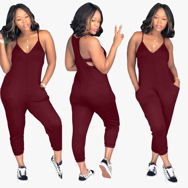 

2021 new fashion standard size new solid jumpsuit, Black
