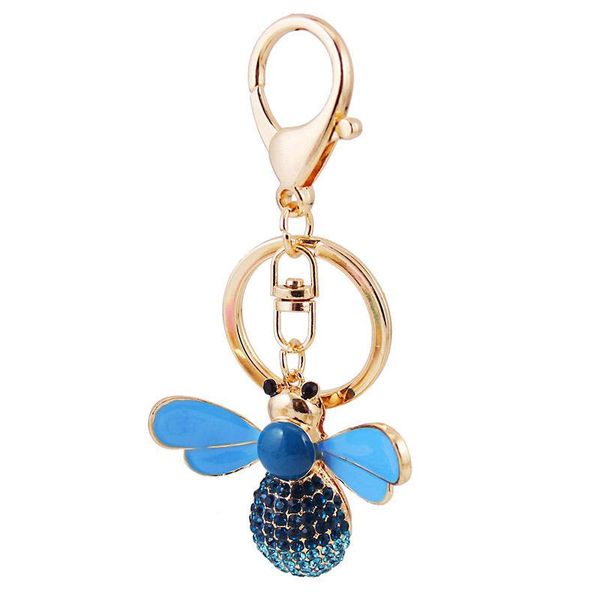 

keychains korean-style creative oil drop craft small gifts cute bee keychain women's bag accessories insect animal metal pendant keyfob, Silver