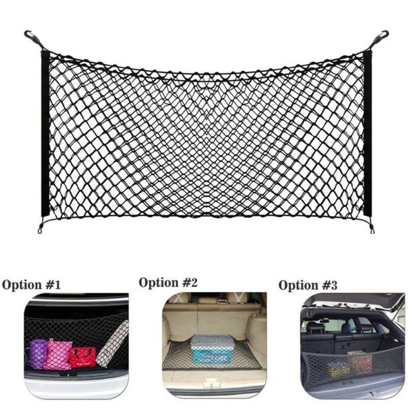 

car organizer universal storage net 1 pc with 4 hooks boot cargo elastic envelope style