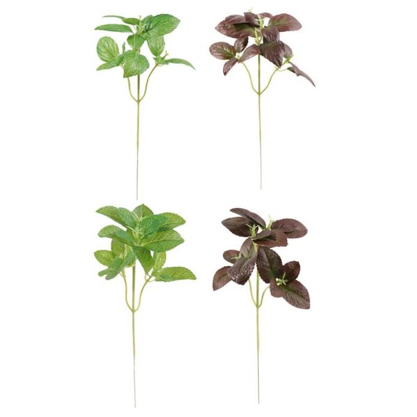 

decorative flowers & wreaths 4pcs emulational greens flower arrangement diy leaves (light green)