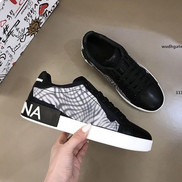 

2021ss designer shoes men luxury designer leisure casual shoes sneakers 2 colors size eur 38-44 with original box recipt dust bag, Black