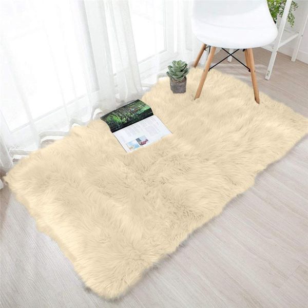 

artificial wool carpet rectangle/square garnish faux mat seat pad plain skin fur fluffy area rugs washable home textile30 carpets