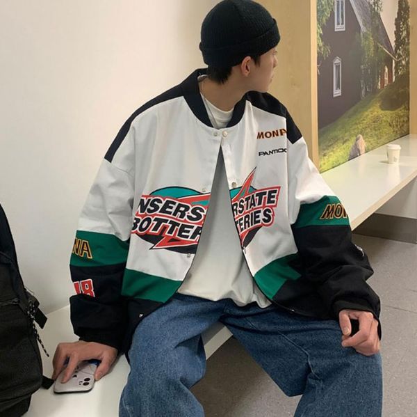 

men's jackets 2021 ins baseball for men patchwork letter printing streetwear bomber coat winter fashion harajuku hip hop windbreaker, Black;brown