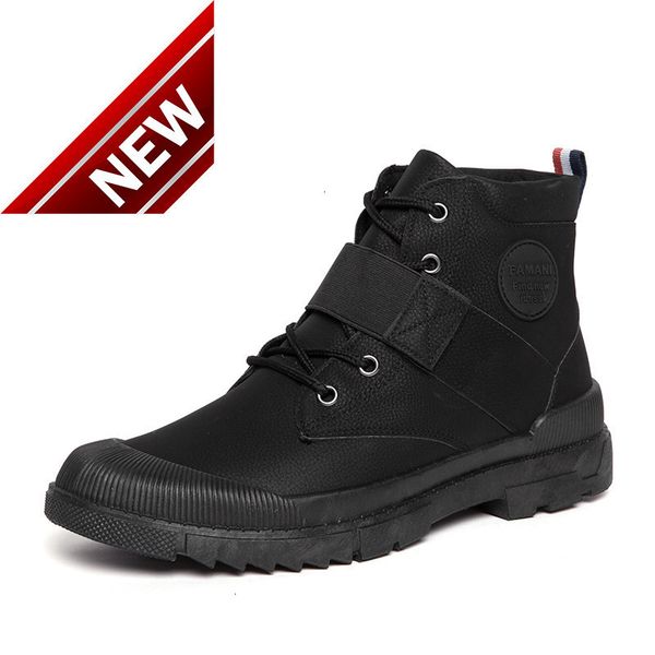 

outdoor winter new martin men's british work shoes students' versatile desert boots keep warm, Black