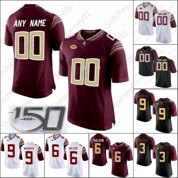 

custom florida state seminoles fsu football jersey mckenzie milton lawrance toafili ontaria wilson amari gainer jashaun corbin robert cooper, Black