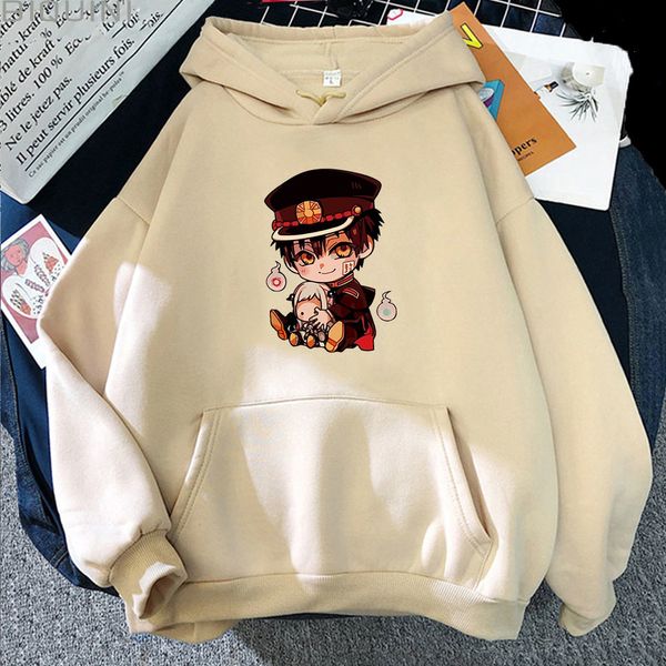 

women hoodie jibaku shounen hanako kun hoodies japanese anime print sweatshirts 2021 new men casual hoody female harajuku pullovers, Black