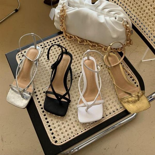 

Summer Style Women Silver Flip Flops High Heels Party Sandals Gold Thick Square Toe Concise Lady Shoes, Black