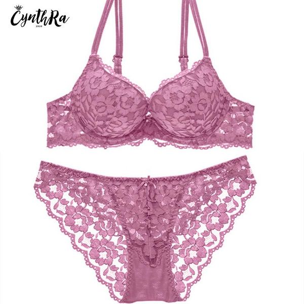 

bras sets cynthra bra set women gathered adjustable lace girl female beauty back push up breathable soft comfort lingerie, Red;black