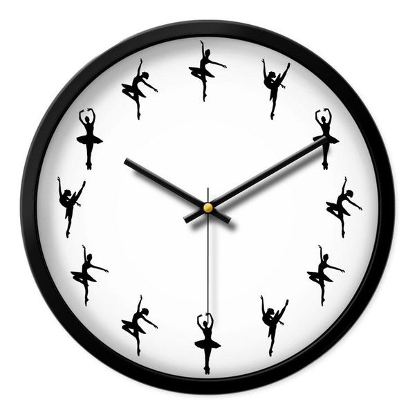 

wall clocks dancing clock-wall clock,14 inch silent non ticking home/office/school clock, with ballet dancer pointer and metal frame