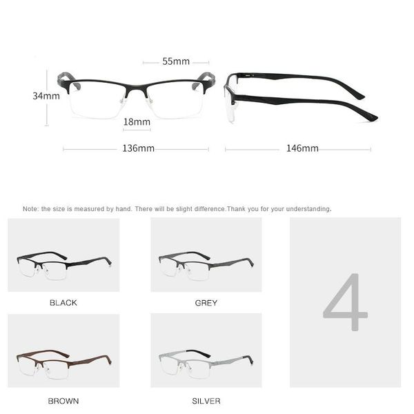 

fashion sunglasses frames simvey prescription glasses frame mens business style square aluminum myopia eyeglasses for men, Black