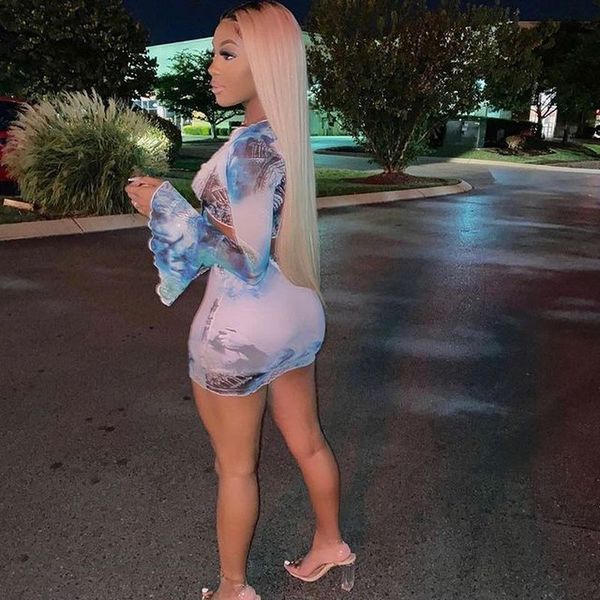 

spring and summer women new product women transparent mesh printing two-piece suit(the logistics price pls contact us), White