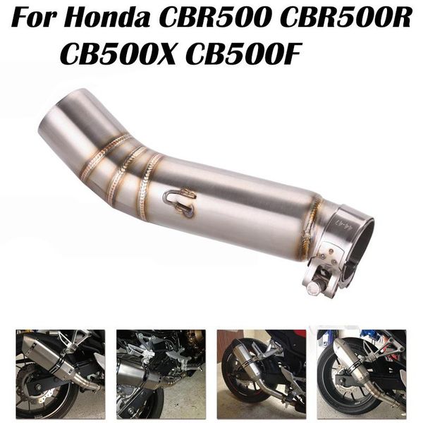 

slip on for cbr500 cb500x cb500f 2013-2021 motorcycle exhaust pipe modified connect link middle tube system