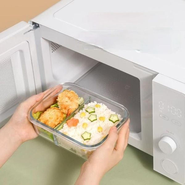 

dinnerware sets transparent glass lunch box creative student microwave container caja almacenamiento kitchen supplies di50fh