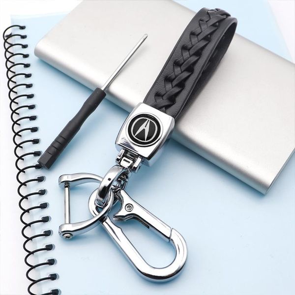 

keychains car keychain metal leather braided rope horseshoe buckle fashionable for acura- cdx rdx ilx tlx rlx mdx nsx tl rl, Silver