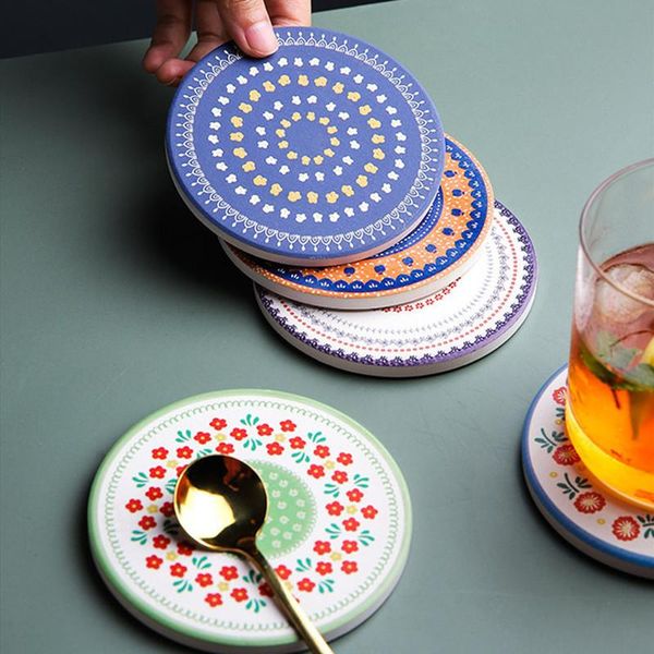

mats & pads diatomite table drink placemats creative coffee mug cup coasters waterproof heat-resistant nonslip
