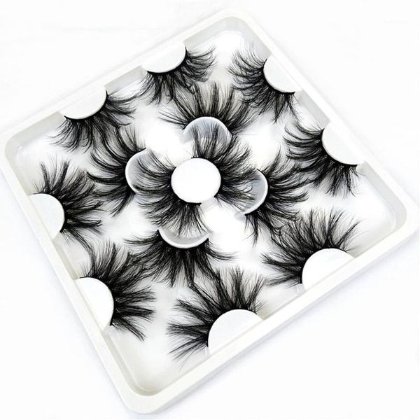

2/7/8pairs 25mm 8d mink thick fluffy multilayers false eyelashes dramatic long wispies lash handmade eye makeup extension1