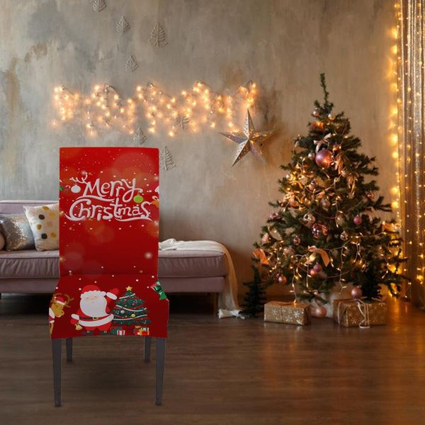 

red santa claus digital printing chair covers patterns dining elastic home christmas decor