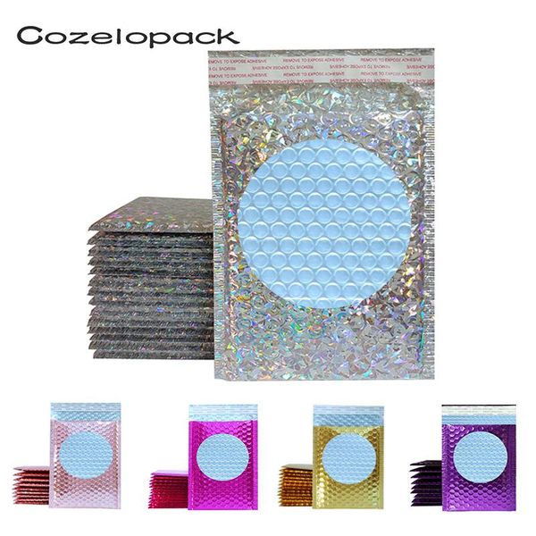 

15x13cm color metallic bubble mailers foil bags aluminized postal with self seal gift bag padded envelopes packing
