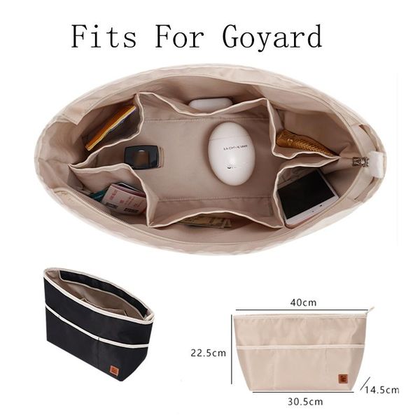 

bag parts & accessories 2021 women good material insert organizer makeup handbag travel inner purse portable cosmetic inside bags, Black