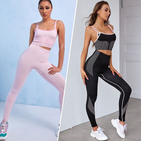 

gym set tracksuits womens fashion brand yoga wear active outfits sportwear teech fleece bra leggings casual pants outdoor tech suit womans d, Gray