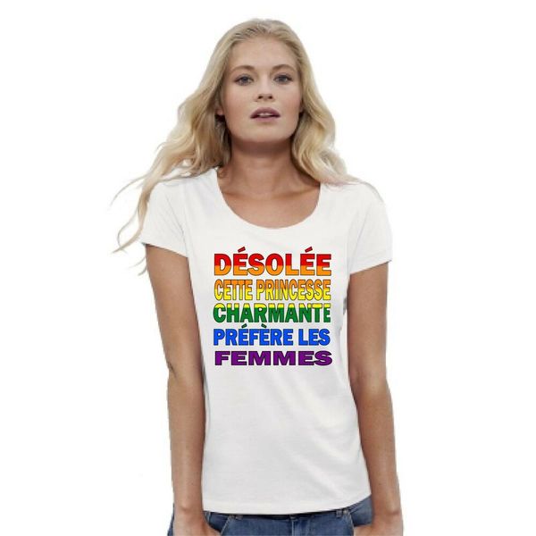 

womens t-shirt sorry this princess charming women prefer, White;black