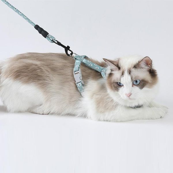 

cat collars & leads harness leash set escape proof i-shaped chest adjustable outdoor walking with security button home pet tools