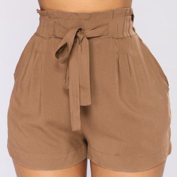 

women's shorts summer ruffle bow lace-up womens loose with pocket y2k casual a-line korean slim high waist short pants streetwear, White;black