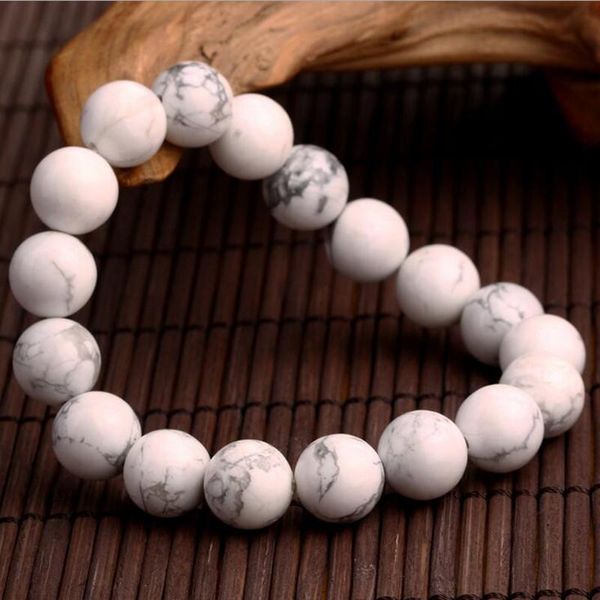 

beaded, strands 2021 sell fashion jewelry 10mm natural white stone beads charm bracelets, Black