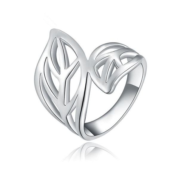 

wedding rings 2021 stainless steel for women double leaves engagement ring jewelry drop, Slivery;golden