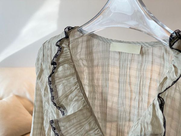 

women's polos 2021 spring and summer ruffled shirt intellectual style 0621, White