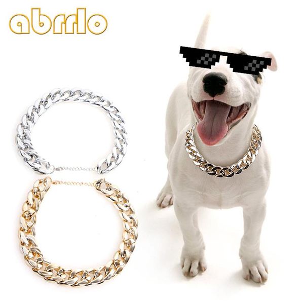 

dog collars & leashes abrrlo luxury gold collar necklace pet puppy decorate chain pinch large dogs
