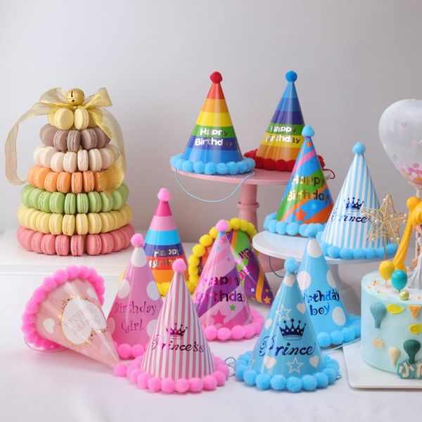 

party hats cute funny birthday adults children hairball headband celebrate decorations supplies shooting props
