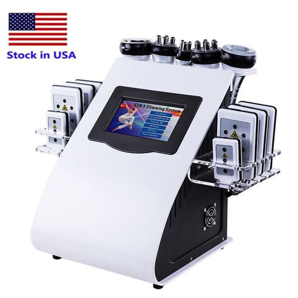 

stock usa body sculpting 40k slimming 6 in 1 ultrasonic cavitation vacuum radio frequency lipo laser machine for spa