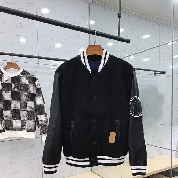 

2023 winter designer puffer jacket mens baseball suit fashion thick basketball active casual slim sportswear men coat women's leather, Black;brown