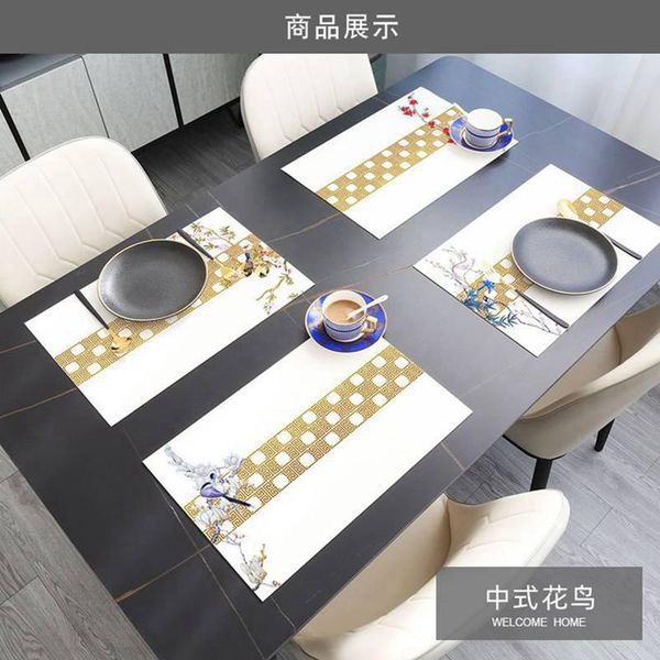 

mats & pads 1 pcs flower bird cotton placemat chinese fashion style fabric table napkins simple design tableware kitchen tool 2021