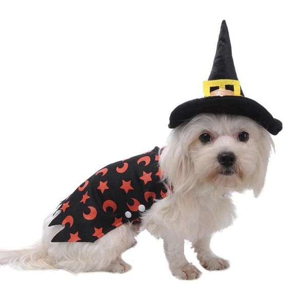 

dog apparel fashion style pet clothes polyester christmas halloween magic hat cloak set for small and medium supplies