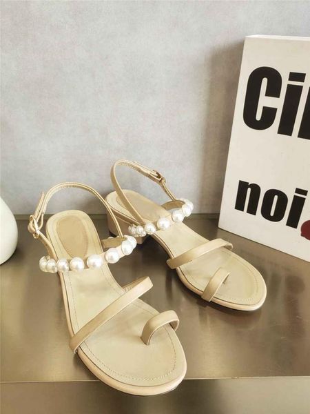 

leather sandals ladies pearl women sandalias mujer sandalia feminina design shoes females, Black