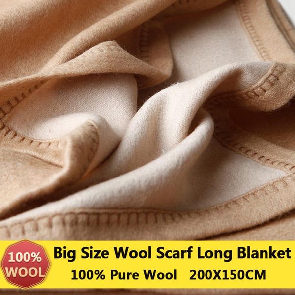 

scarves winter 100% pure wool scarf and shawls for women big blanket echarpe wraps lady foulard femme thick merino, Blue;gray