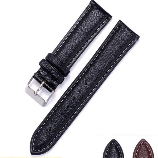 

watch bands leather band replacement strap stainless steel buckle bracelet for men women-16mm 18mm 20mm 22mm-black brown wb431