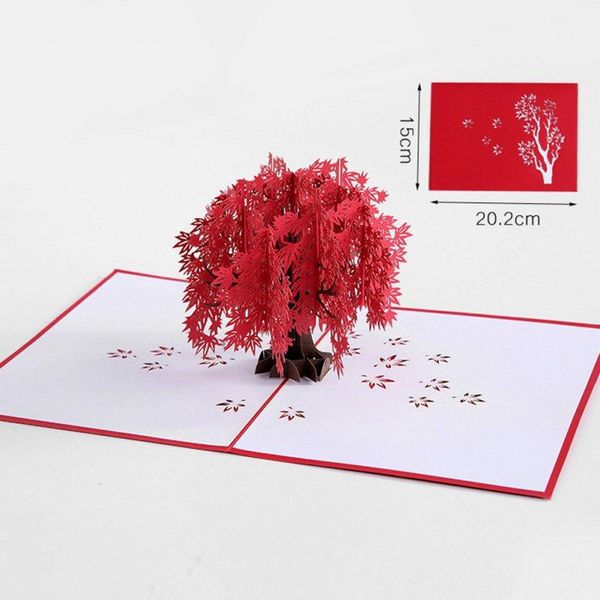 

greeting cards -up card-3d creative- card, romantic red flower handmade wife's valentine's day wedding anni n