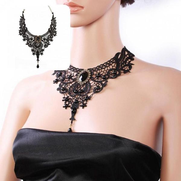 

chokers hollow out adjustable choker necklace women lace for cosplay, Golden;silver