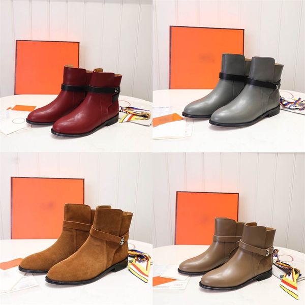 

2022 designer women boots martin ankle boots fashion shoes lady classic heels leather large size laureate 35-41 with box, Black