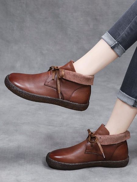 

boots tilocow autumn women retro genuine leather soft bottom ladies shoes woman casual short ankle boot for female, Black