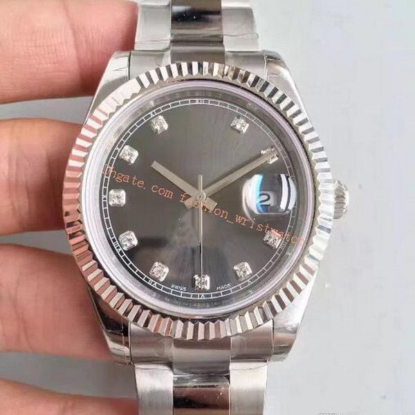 

original box luxury watch 41mm diamond dial mechanical automatic stainless steel bracelet sapphire movement mens watches, Slivery;brown
