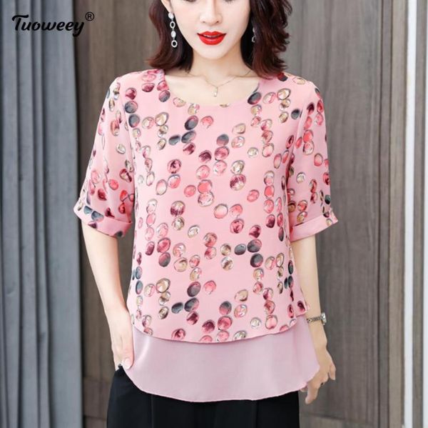 

women's blouses & shirts plus size tunic aesthetic vintage chiffon blouse women black blusas mujer de moda 2021 summer korean style 5x, White