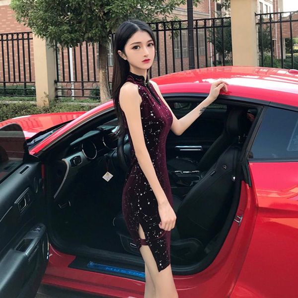 

ethnic clothing 2021 fashion chinese style women cheongsam dress luxury designer traditional dresses dinner party qipao, Red